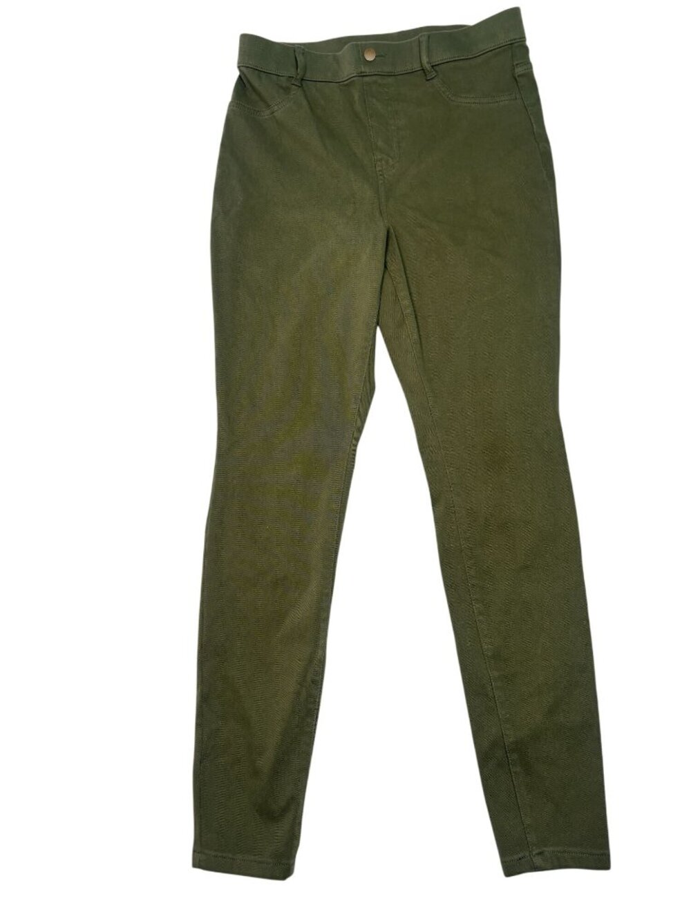 Time and Tru Women's High Rise Pull-On Jeggings, Olive Green, Skinny Fit, Medium